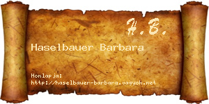 Haselbauer Barbara névjegykártya